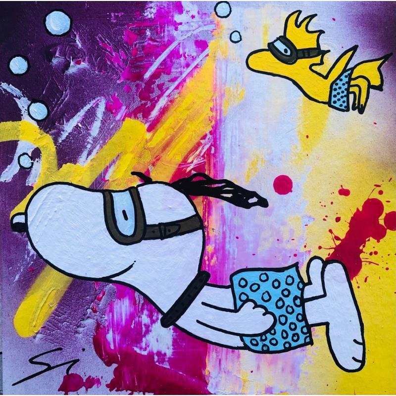 Painting DIVE INTO ANOTHER WORLD by Mestres Sergi | Painting Pop art Acrylic, Graffiti Pop icons