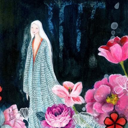 Painting Promenade florale by Rebeyre Catherine | Painting Illustrative Mixed Life style