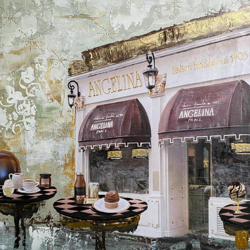 Gemälde Angelina von Romanelli Karine | Gemälde Figurativ Acryl, Collage, Pastell, Posca Alltagsszenen