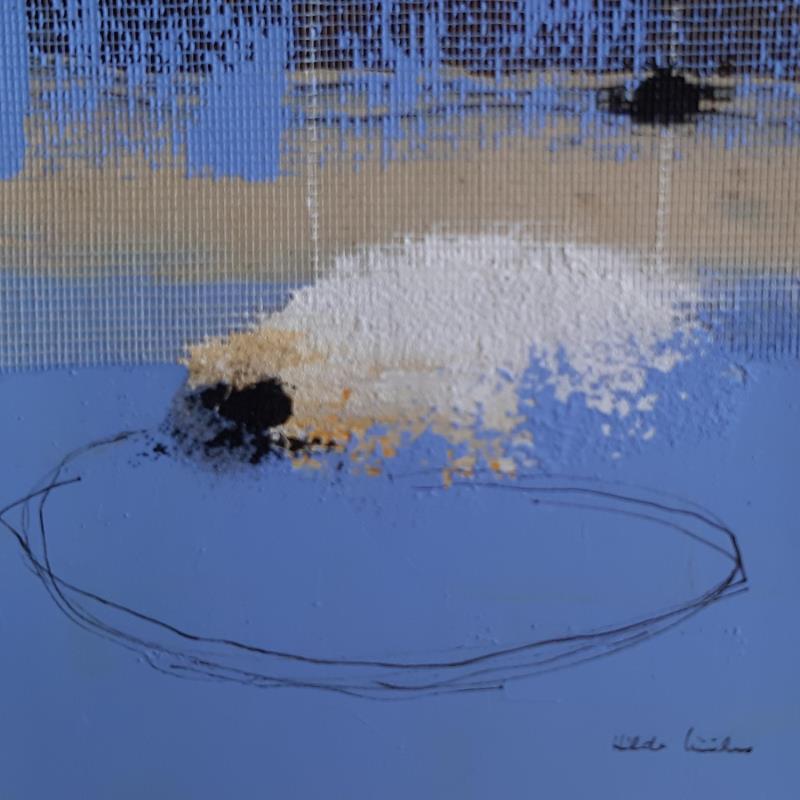Gemälde abstract blue A 43 von Wilms Hilde | Gemälde Acryl Collage