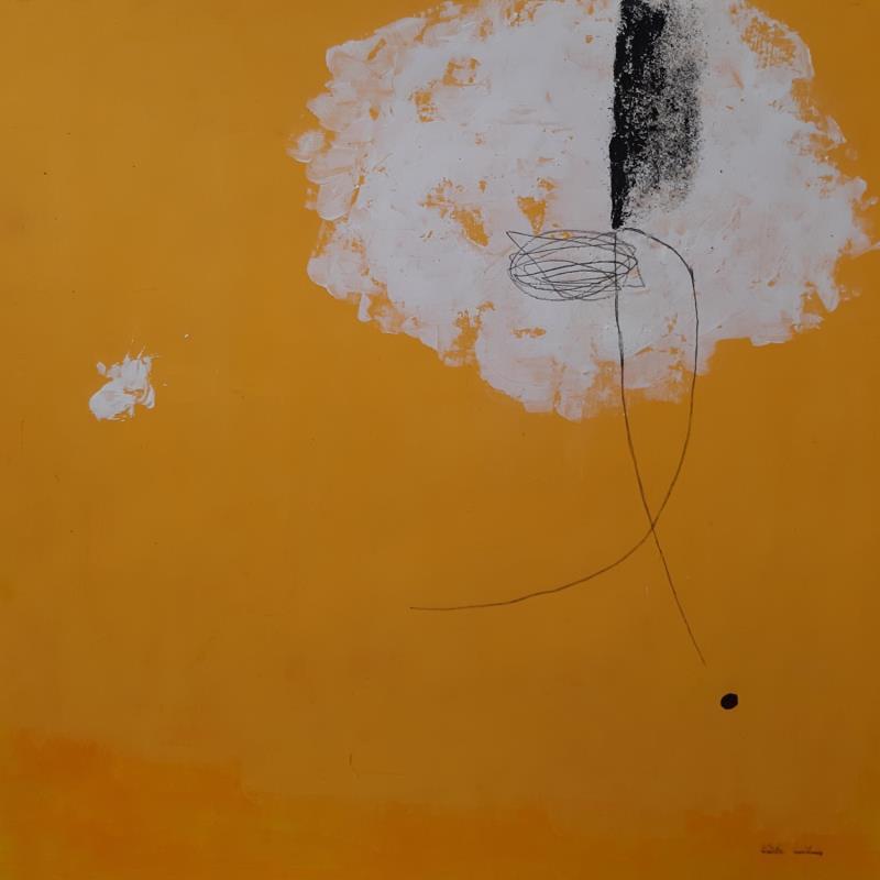 Peinture abstract yellow D 34 par Wilms Hilde | Tableau Abstrait Acrylique, Collage