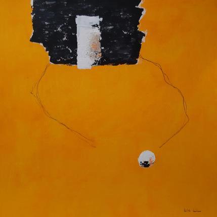 Peinture abstract yellow D 35 par Wilms Hilde | Tableau Abstrait Acrylique, Collage