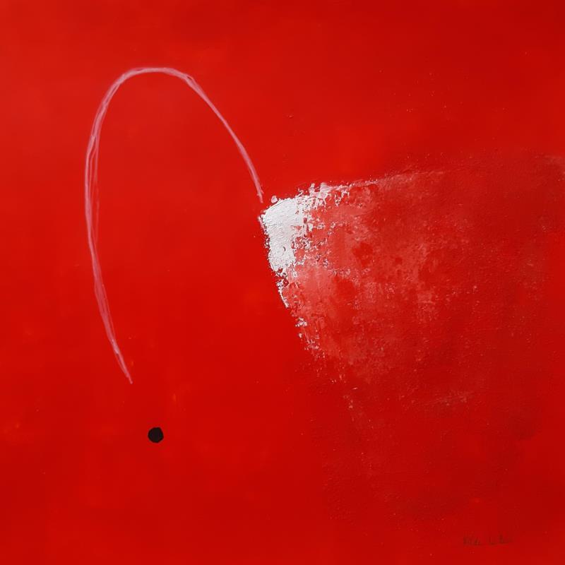 Painting abstract red D 36 by Wilms Hilde | Painting Abstract Acrylic Gluing