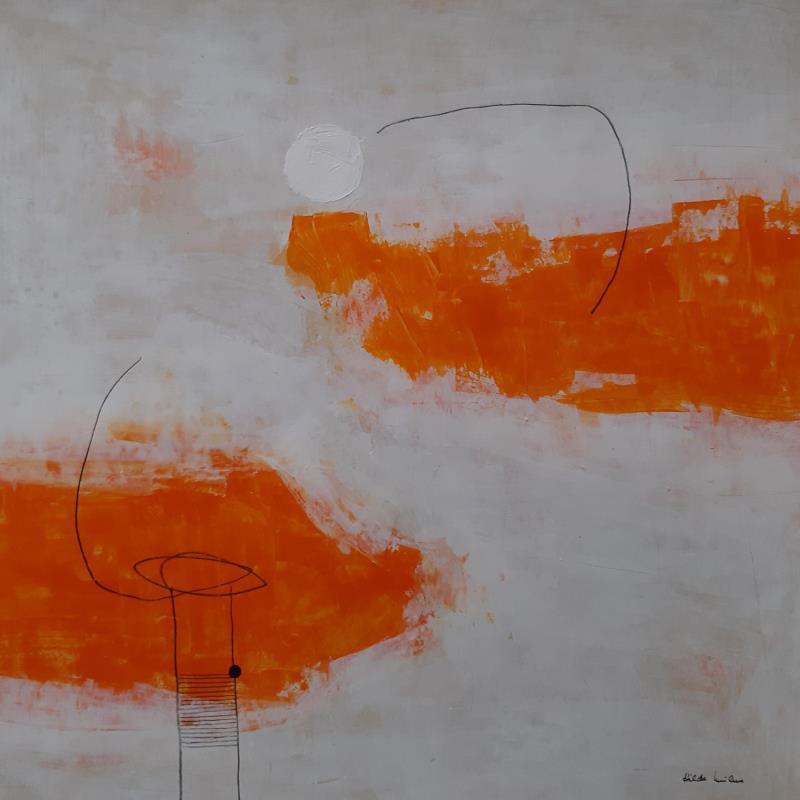 Peinture abstract orange D 37 par Wilms Hilde | Tableau Abstrait Acrylique