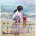 Painting Petite fille jouant avec le sable by Lallemand Yves | Painting Figurative Marine Life style Acrylic