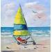 Painting Char à voile côte d'opale by Lallemand Yves | Painting Figurative Marine Sport Acrylic
