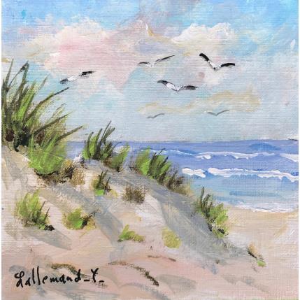 Painting Dunes et mouettes 3 by Lallemand Yves | Painting Figurative Acrylic Marine