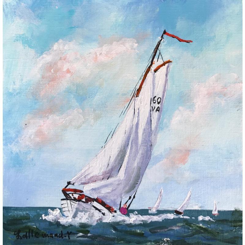 Painting Voilier by Lallemand Yves | Painting Figurative Marine Sport Acrylic
