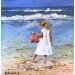 Peinture Petite fille au bord de l'eau par Lallemand Yves | Tableau Figuratif Marine Enfant Acrylique