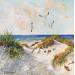 Painting Dune et mouettes 1 by Lallemand Yves | Painting Figurative Marine Acrylic