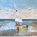 Gemälde Char à voile le Touquet von Lallemand Yves | Gemälde Figurativ Marine Sport Acryl