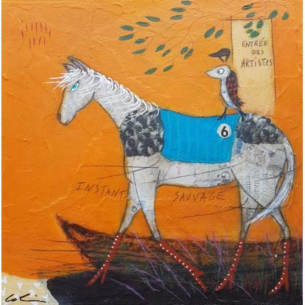 Peinture Entrée des artistes  par Colin Sylvie | Tableau Art Singulier Acrylique, Collage, Pastel animaux