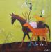 Peinture Turlututu par Colin Sylvie | Tableau Art Singulier Animaux Acrylique Collage Pastel