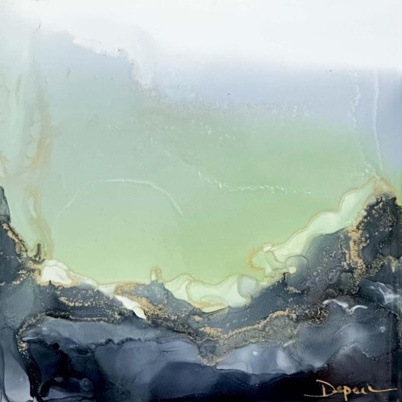 Gemälde F1 -1094 Poésie Céladon  von Depaire Silvia | Gemälde Abstrakt Marine Natur Minimalistisch Acryl