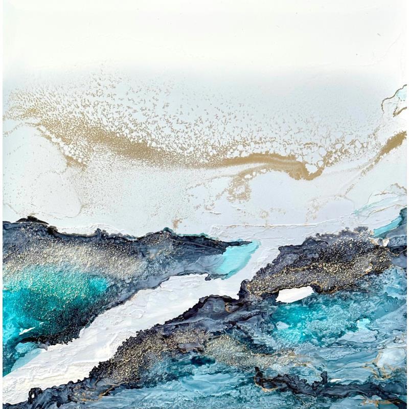 Painting F3 - 1270 Poésie Givrée by Depaire Silvia | Painting Abstract Landscapes Marine Nature Acrylic