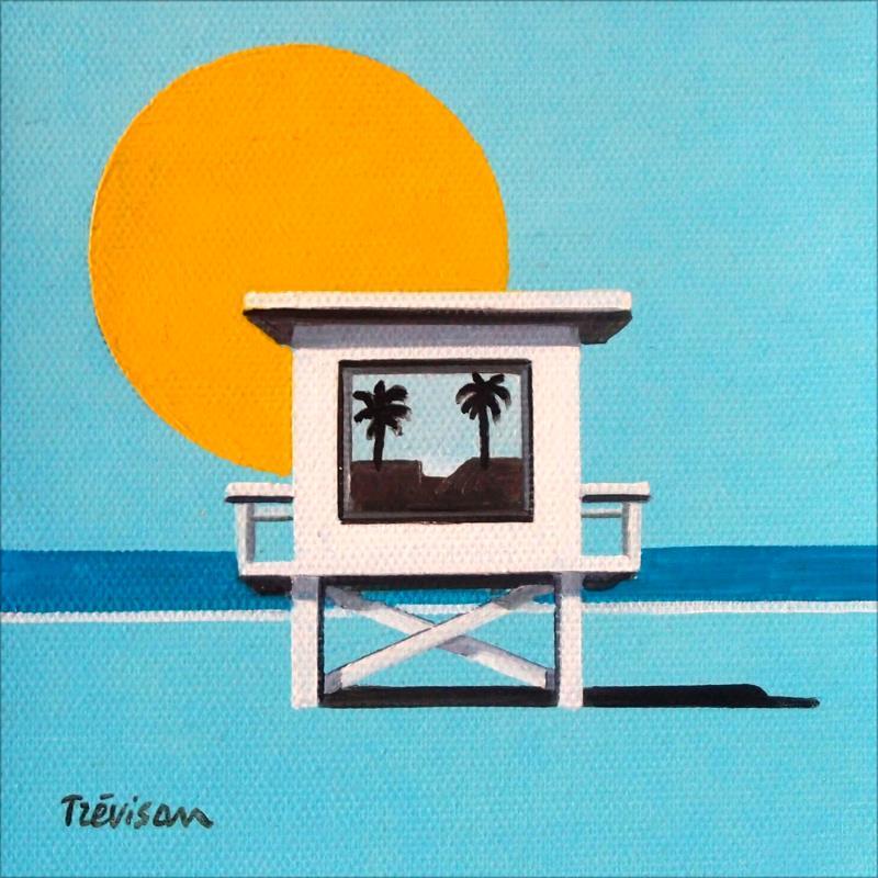 Painting Sun & Beach by Trevisan Carlo | Painting Surrealism Oil Architecture