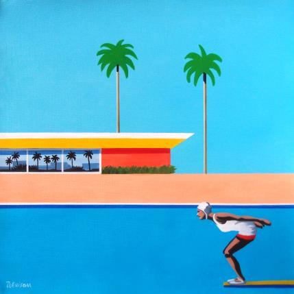 Painting California pool by Trevisan Carlo | Painting Surrealism Oil Architecture, Marine, Sport