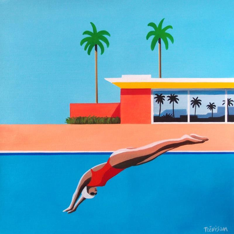 Gemälde California light von Trevisan Carlo | Gemälde Surrealismus Sport Architektur Minimalistisch Öl