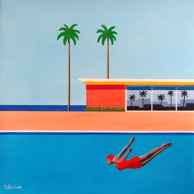 Painting House by the sea by Trevisan Carlo | Painting Surrealism Oil Architecture, Marine, Sport