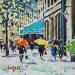 Gemälde NEIGE PRES DU CAFE DES DEUX MAGOTS von Euger | Gemälde Figurativ Urban Alltagsszenen Acryl