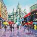 Painting  PLUIE A MONTMARTRE by Euger | Painting Figurative Urban Life style Acrylic