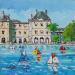 Painting BASSIN AUX JARDINS DU LUXEMBOURG by Euger | Painting Figurative Urban Life style Acrylic