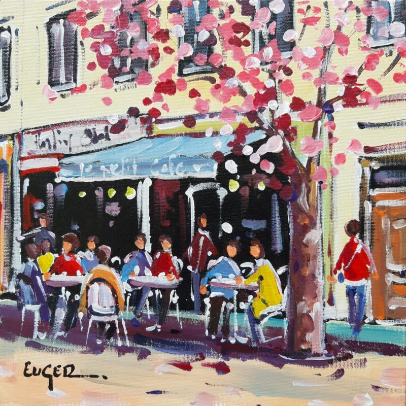 Gemälde LE PETIT CAFE A PARIS von Euger | Gemälde Figurativ Urban Alltagsszenen Acryl