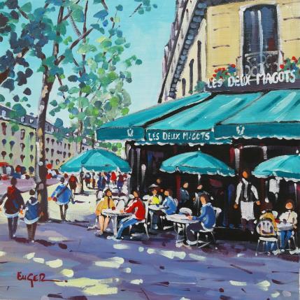 Painting BOULEVARD SAINT GERMAIN A PARIS by Euger | Painting Figurative Acrylic Life style, Urban