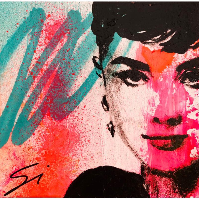 Gemälde AUDREY’S EYES von Mestres Sergi | Gemälde Pop-Art Pop-Ikonen Graffiti Acryl