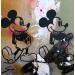 Peinture DOUBLE MICKEY par Mestres Sergi | Tableau Pop-art Icones Pop Graffiti Carton Acrylique