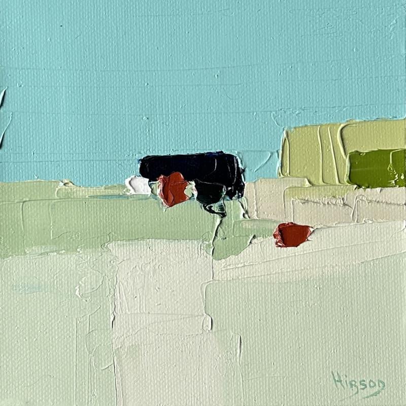 Painting Tendrement 1 by Hirson Sandrine  | Painting Abstract Landscapes Nature Minimalist Oil