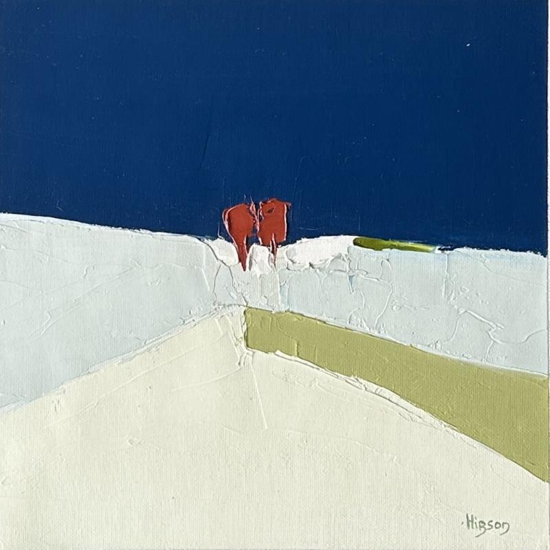 Painting Paisible by Hirson Sandrine  | Painting Abstract Landscapes Nature Minimalist Oil