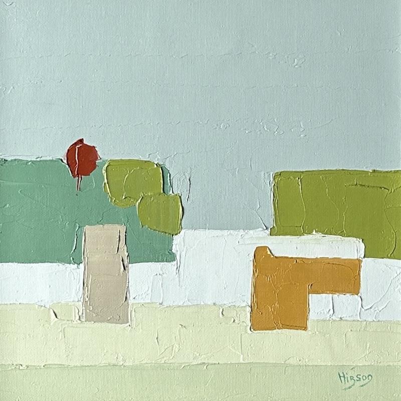 Painting Tendrement 3 by Hirson Sandrine  | Painting Abstract Landscapes Nature Minimalist Oil