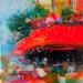 Painting Café Rouge  by Solveiga | Painting Figurative Urban Life style Architecture Acrylic
