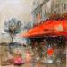 Peinture Romantic Paris  par Solveiga | Tableau Acrylique