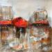 Painting Les copines  by Solveiga | Painting Figurative Urban Life style Architecture Acrylic