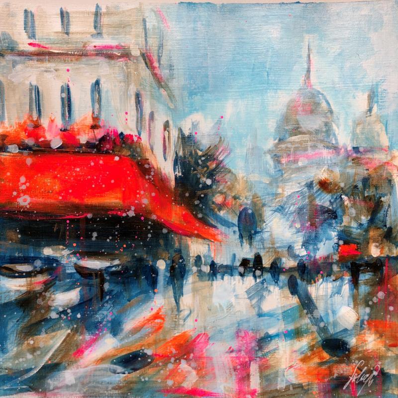 Painting La butte Montmartre  by Solveiga | Painting Figurative Acrylic Architecture, Landscapes, Urban