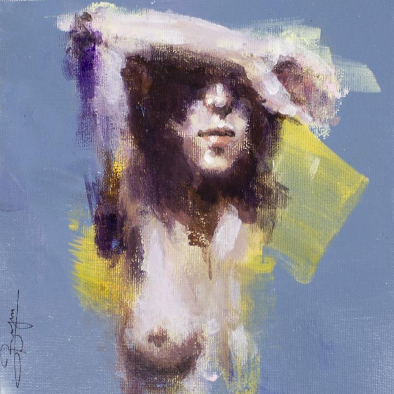 Painting Portrait au sein by Bergues Laurent | Painting Figurative Portrait Nude Acrylic
