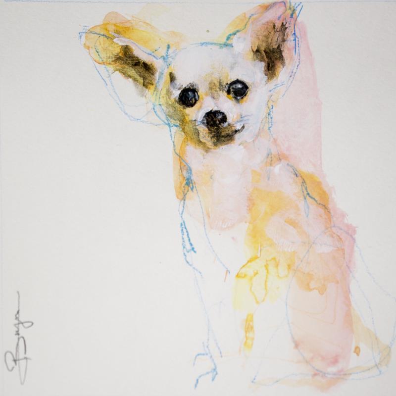 Painting Chiwawa 1 by Bergues Laurent | Painting Figurative Acrylic, Watercolor Animals, Nature, Pop icons