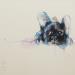 Painting Mini Bull by Bergues Laurent | Painting Figurative Animals Watercolor Acrylic