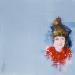 Painting Môme au pull rouge by Bergues Laurent | Painting Figurative Portrait Child Acrylic