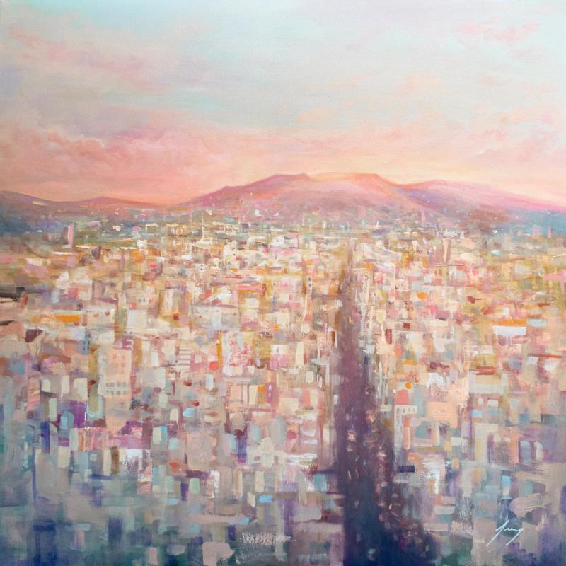 Painting Los Angeles by Jung François | Painting Figurative Oil Landscapes, Urban