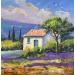 Gemälde Paysage de Provence Lavandes von Lallemand Yves | Gemälde Figurativ Urban Acryl