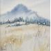 Gemälde Winter Alps von Lida Khomykova | Gemälde Figurativ Landschaften Natur Aquarell