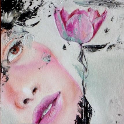 Painting Unexpected gift by Riva Béatrice | Painting Figurative Mixed Portrait