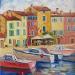 Peinture Port provençal par Arkady | Tableau Figuratif Huile