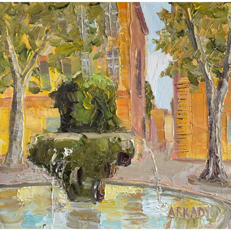 Painting Fontaine des Neuf-Canons à Aix-en-Provence by Arkady | Painting Figurative Oil