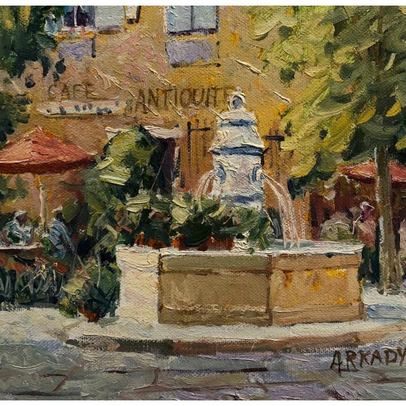 Painting Place des trois Ormeaux by Arkady | Painting Figurative Urban Oil