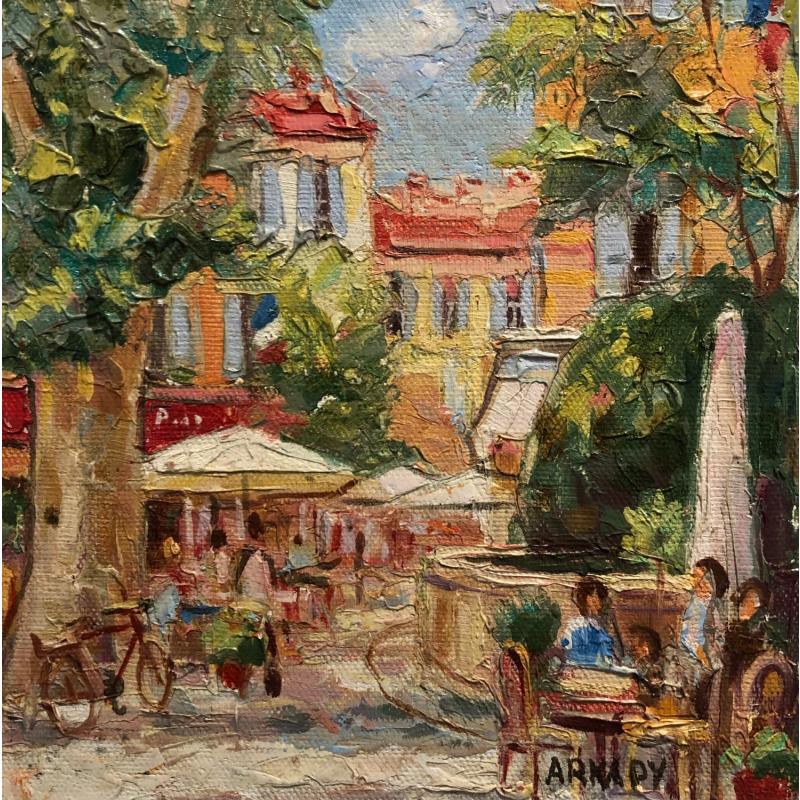 Painting Fontaine moussue by Arkady | Painting Figurative Life style Oil