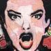 Gemälde Nina Hagen von G. Carta | Gemälde Pop-Art Porträt Musik Pop-Ikonen Graffiti Acryl Collage Posca Tinte